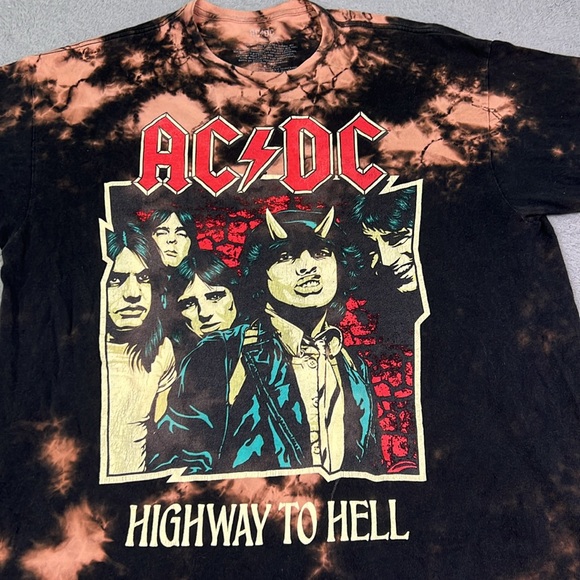 AC/DC Bleached Dyed T-shirt - Picture 2 of 5